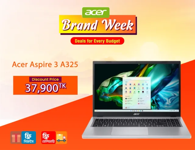 Acer Aspire 3 A325 || 15.6″ FHD Display Laptop ( Intel Celeron Dual Core N4500, 8GB RAM, 256GB SSD, Intel )